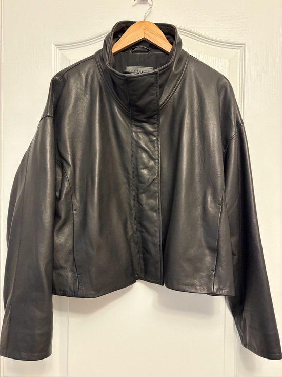 All Saints Jackets & Blazers - All Saints Ryder Funnel Neck Leather Jacket